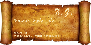 Noszek Győző névjegykártya